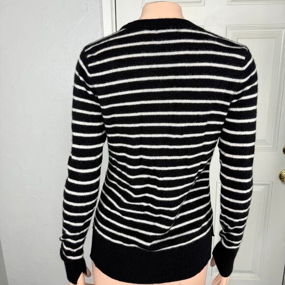 Halogen Women's Sweater XS Cashmere Pullover Stripe Knit Crew neck L/S J3-11 - Picture 3 of 4